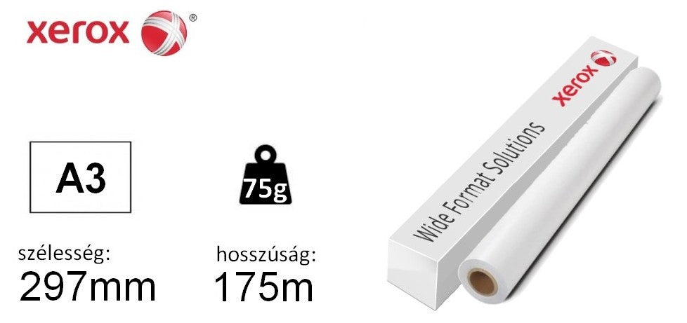 Tekercses fénymásolópapír XEROX mérnöki tekercs A3 (297mmX175m) 75g  496L94050