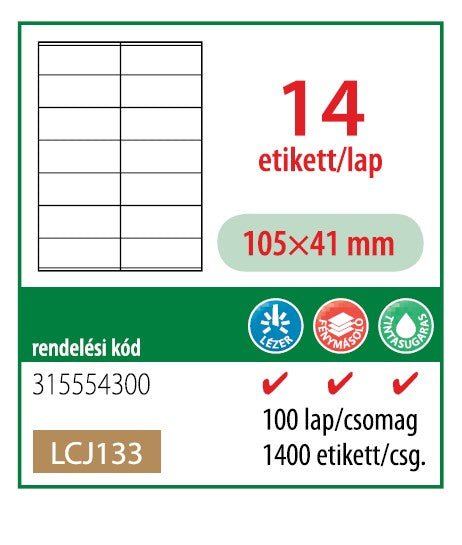 Etikett címke OFFICE 21 (105x41) univerzális  OF133