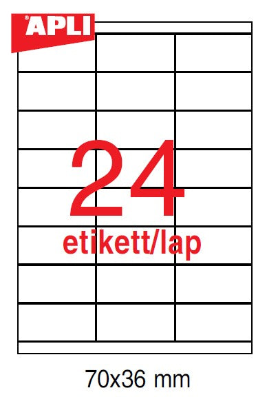 Etikett címke APLI (70X36) fehér 100lap  LCA1298