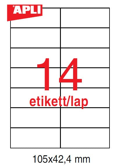 Etikett címke APLI (105X42,4) 500lap  LCA1795