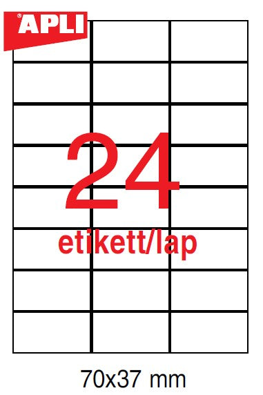 Etikett címke APLI (70x37) átlátszó 20lap  LCA1224