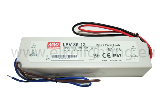 Tápegység LED szalaghoz, DC12V/3A/35W, IP67